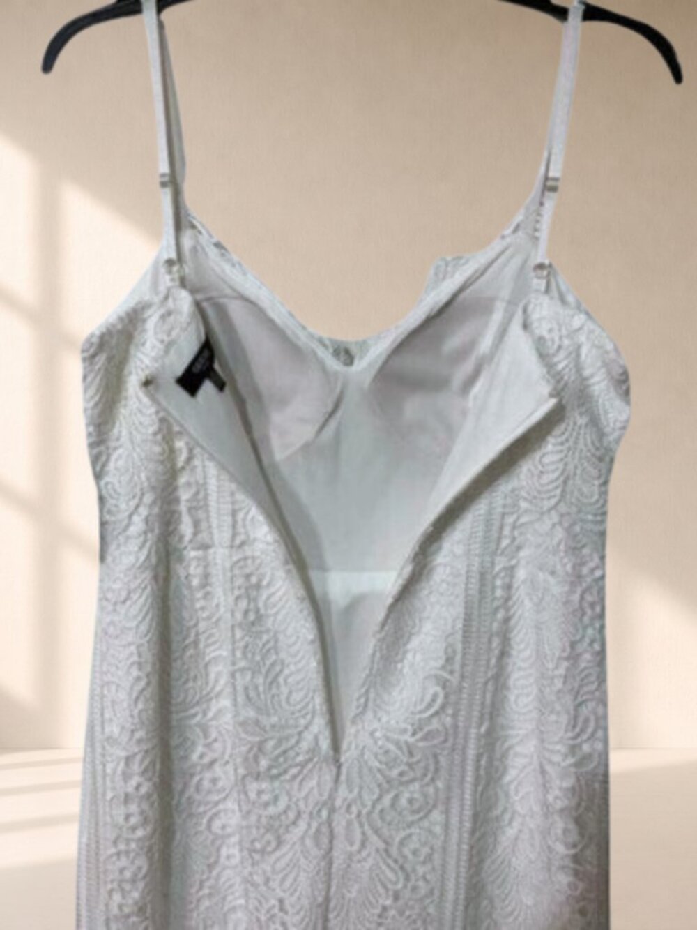 NWT Guess Lace Sweetheart Fit & Flare Dress Size 12 Crochet Mermaid Slip White - Picture 4 of 12
